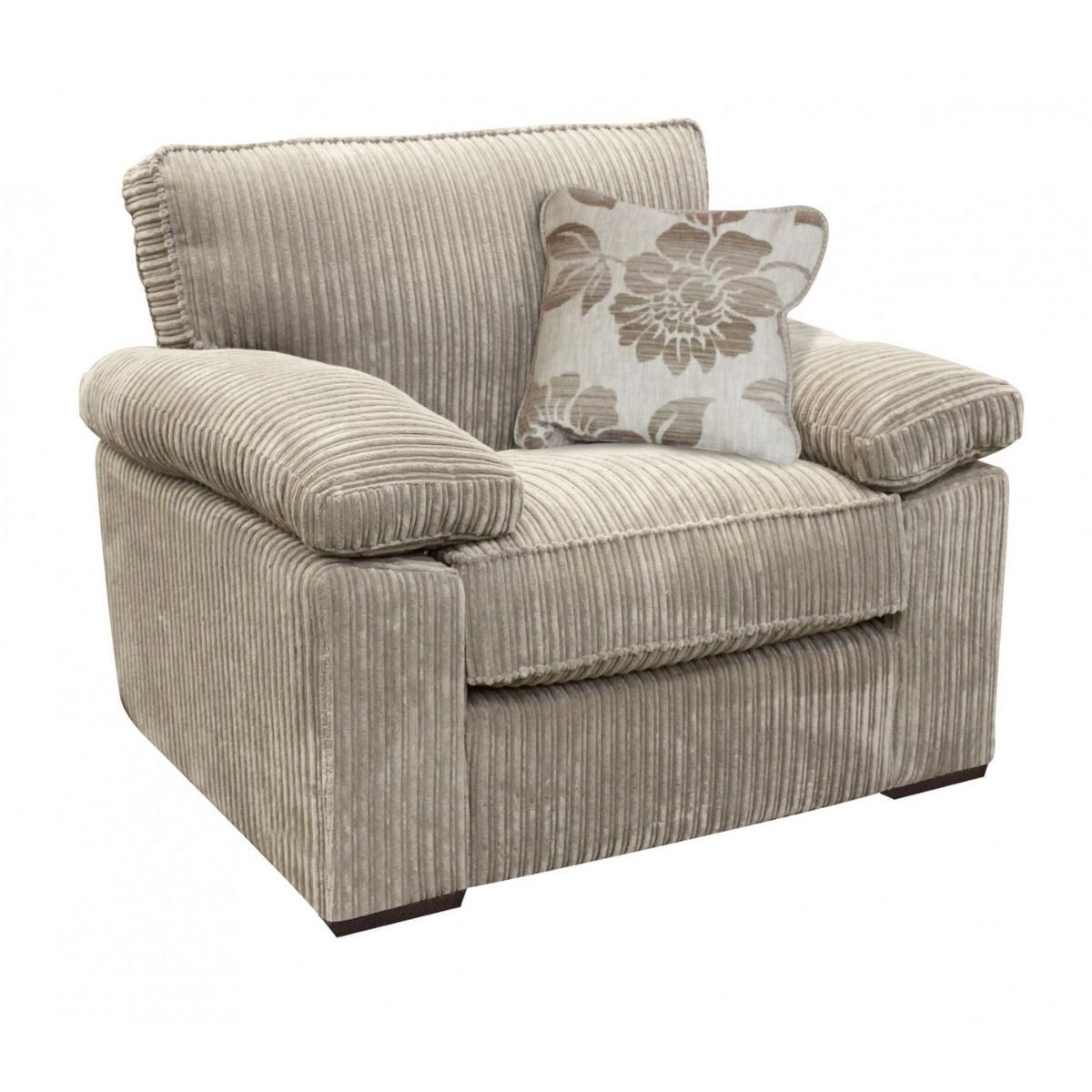 Beige Corduroy Armchair