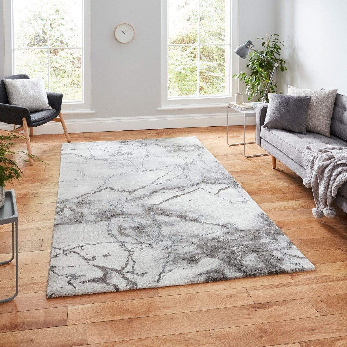 Craft Metallic and Ivory Abstract Rug