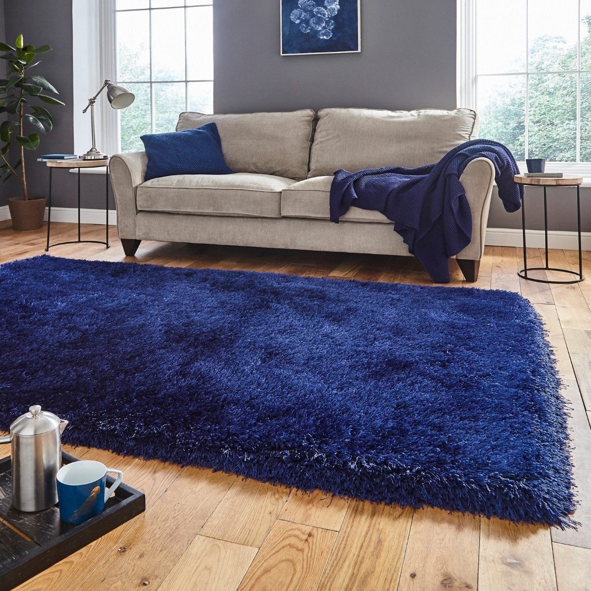 Montana Navy Shag Rug