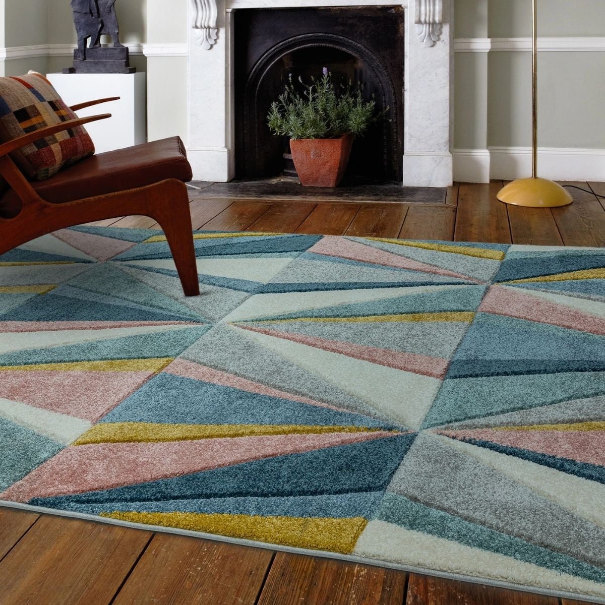 Sketch Diamond Colourful Geometric Rug