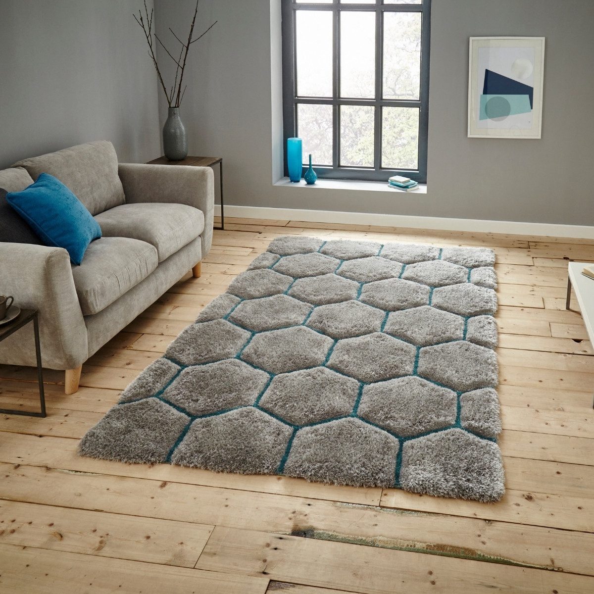 Noble House High Pile Geometric Rug