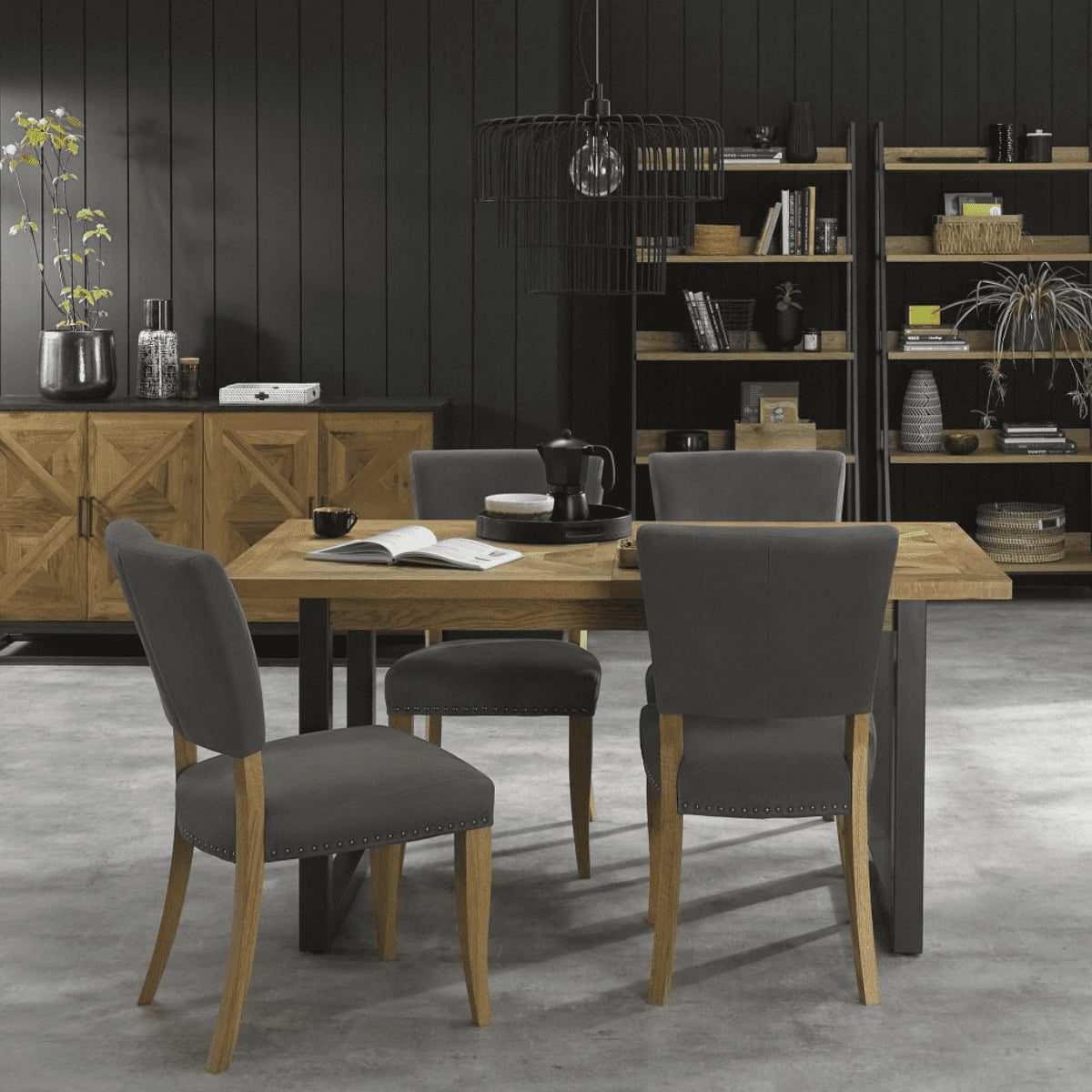 2003-09U-DGY - Inishmore Grey Fabric Dining Chair - 5