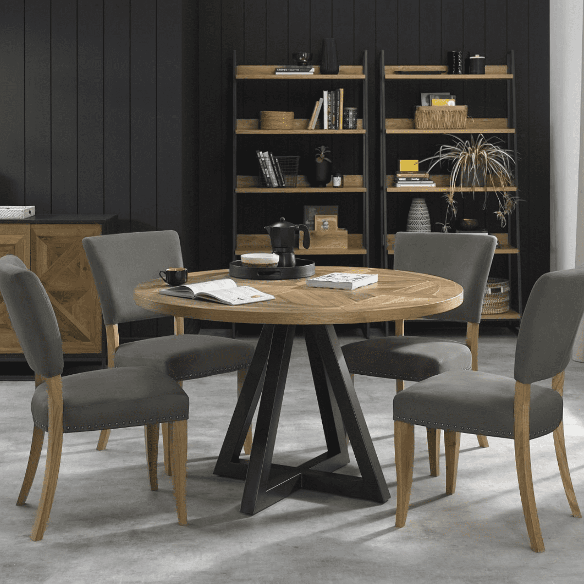 2003-09U-DGY - Inishmore Grey Fabric Dining Chair - 6