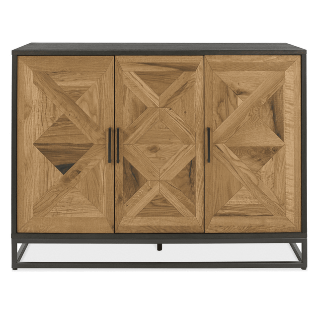 2003-10 - Inishmore Narrow Wood and Black Metal Sideboard - 2