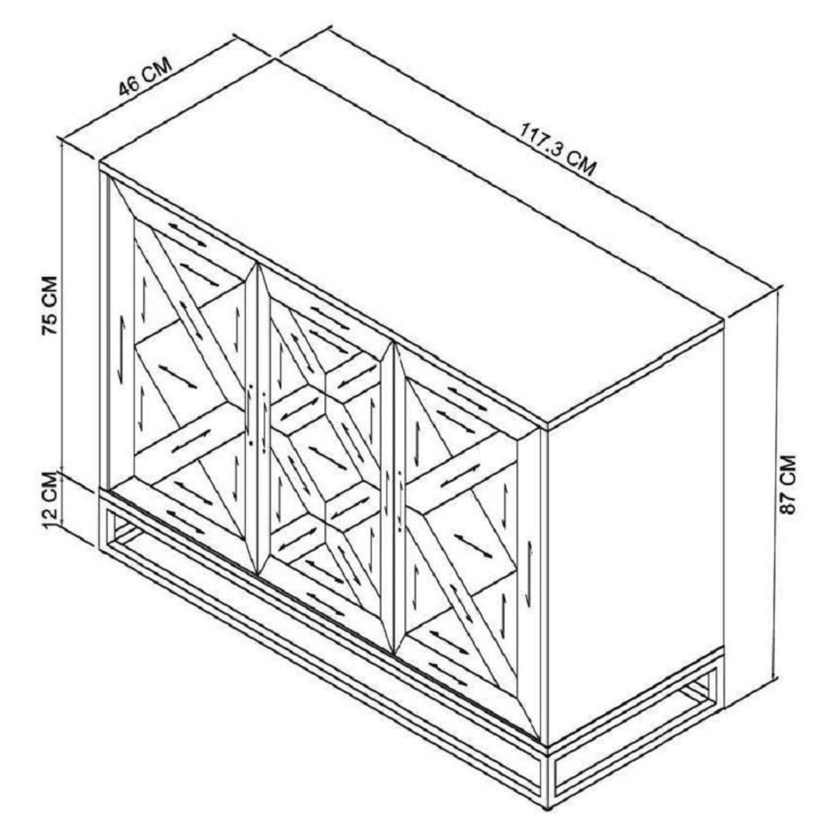 2003-10 - Inishmore Narrow Wood and Black Metal Sideboard - 4