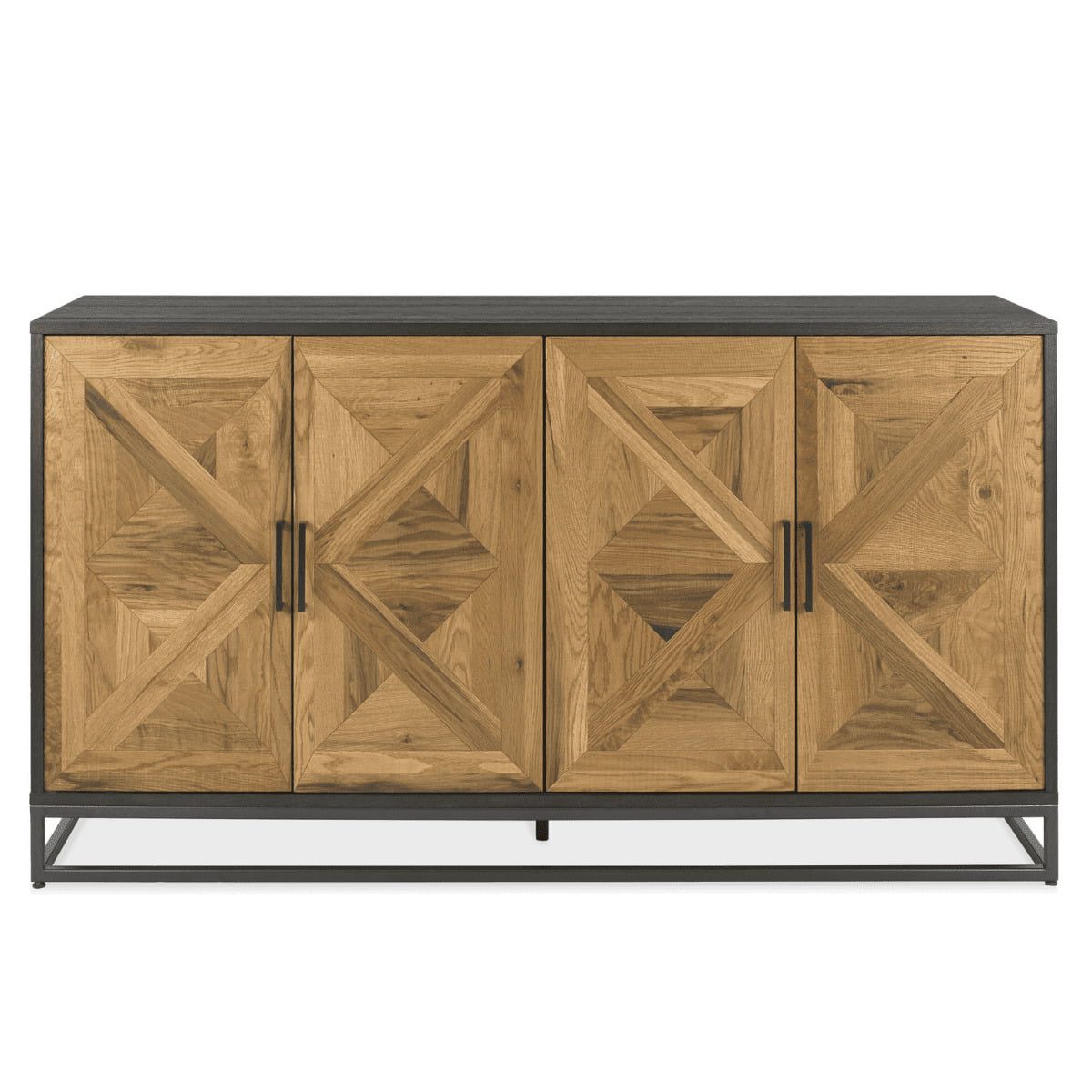 2003-15 - Inishmore Wide Black Metal and Wood Sideboard - 1 - Copy