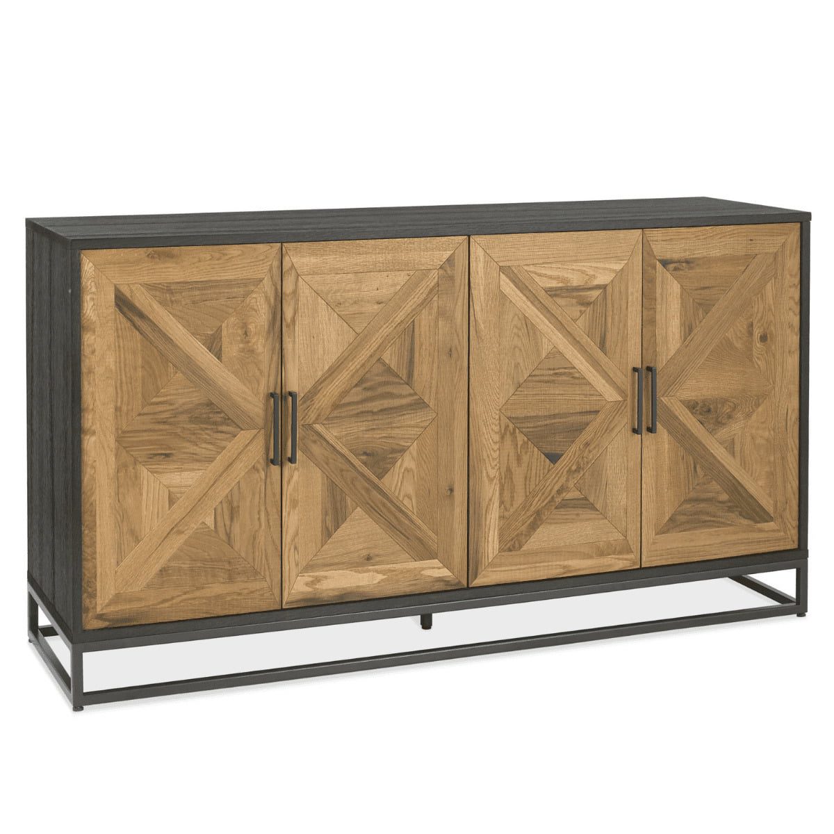 2003-15 - Inishmore Wide Black Metal and Wood Sideboard - 2 - Copy