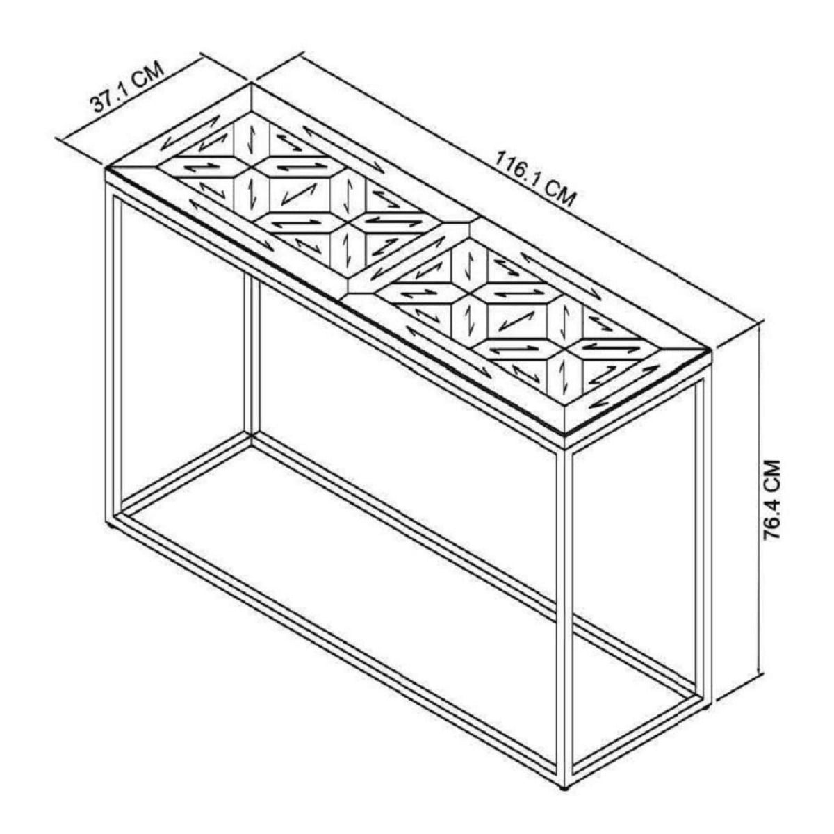 2003-19 - Inishmore Oak and Black Metal Console Table - 4