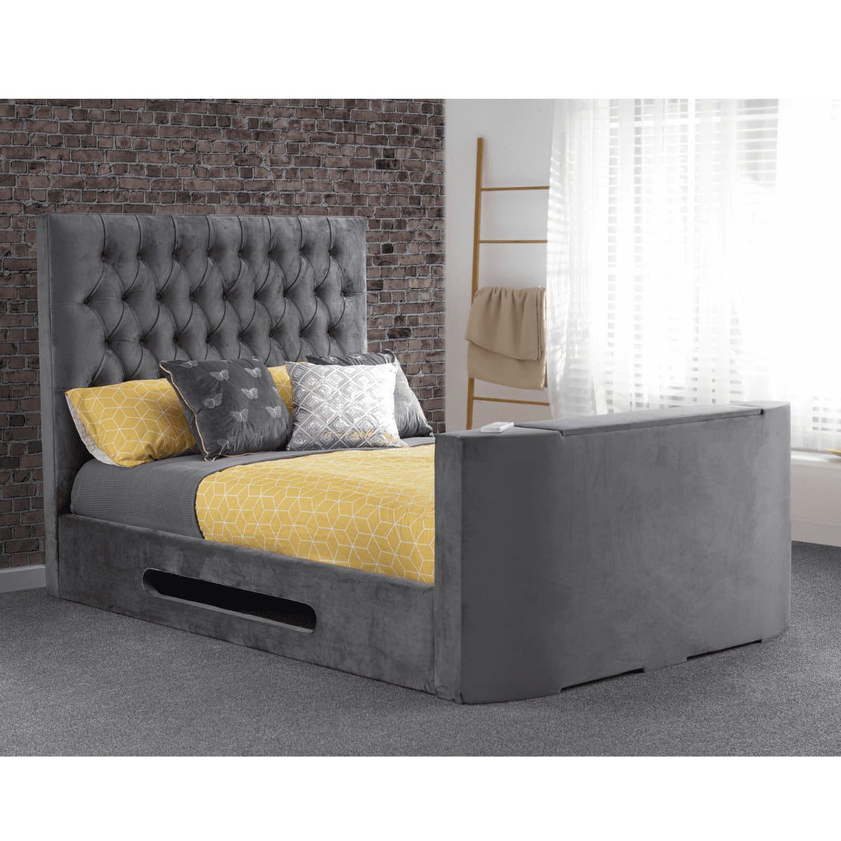 Beverly Hills Velvet TV Bed Frame
