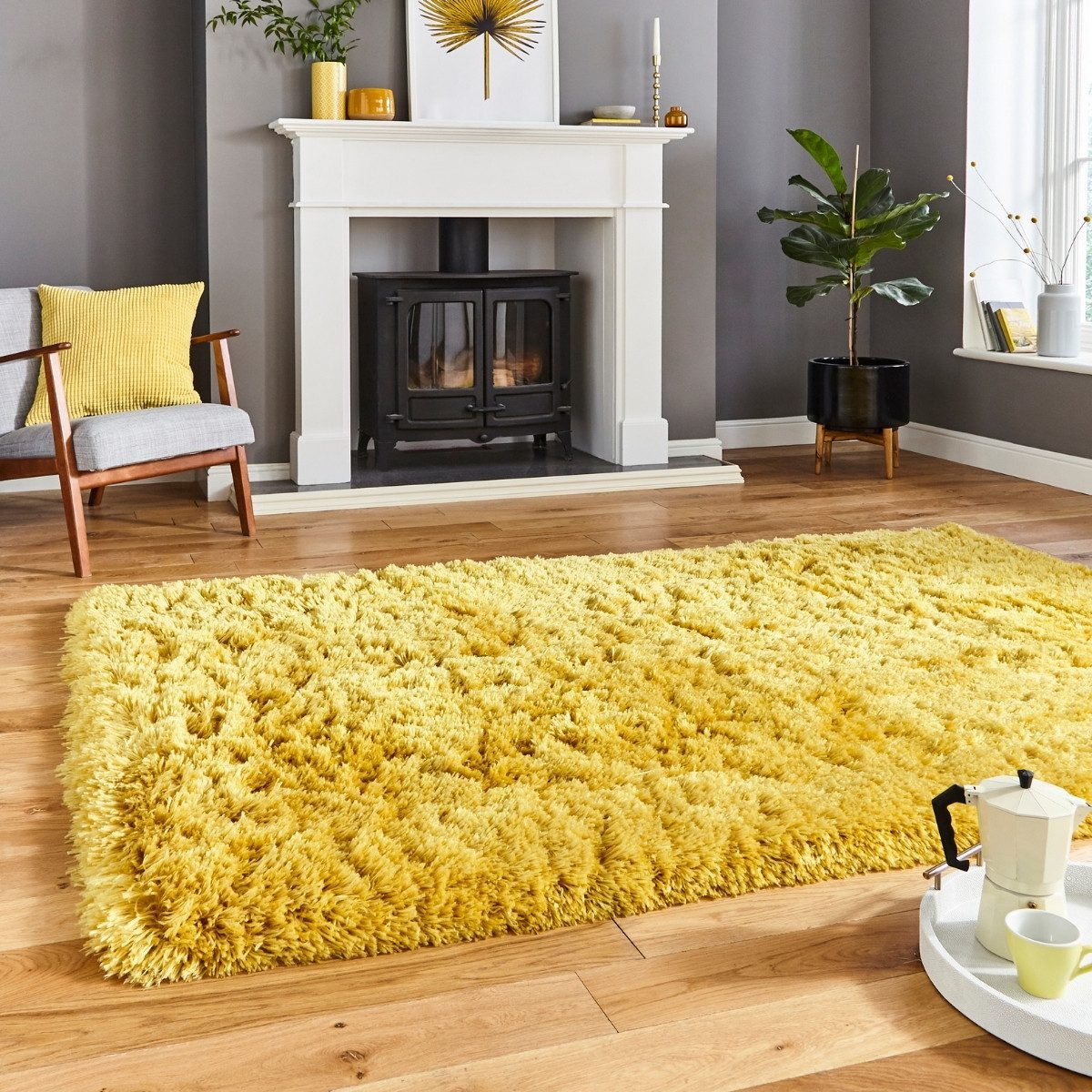 Polar Yellow Shag Rug