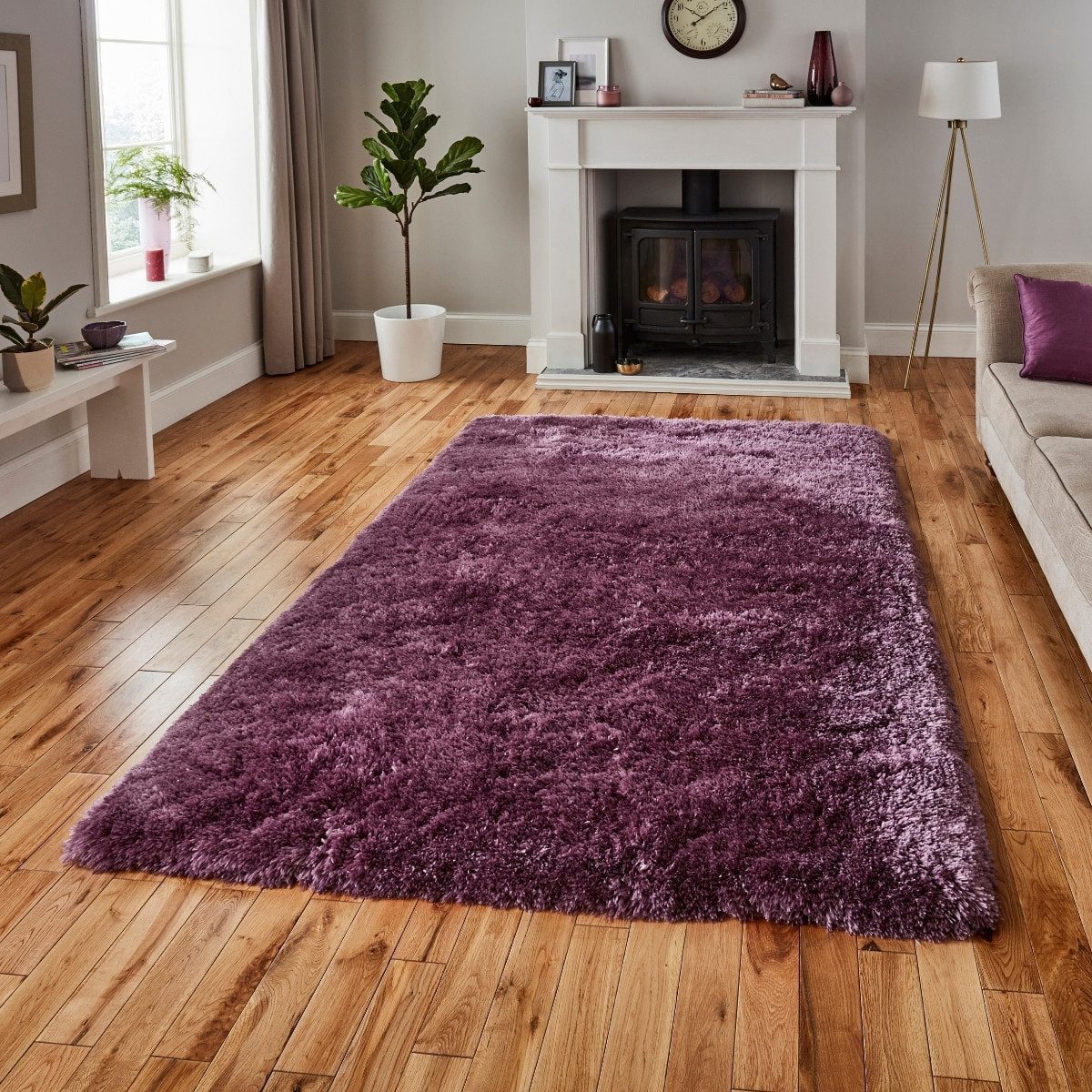 Polar Lavender Light Purple Shag Rug