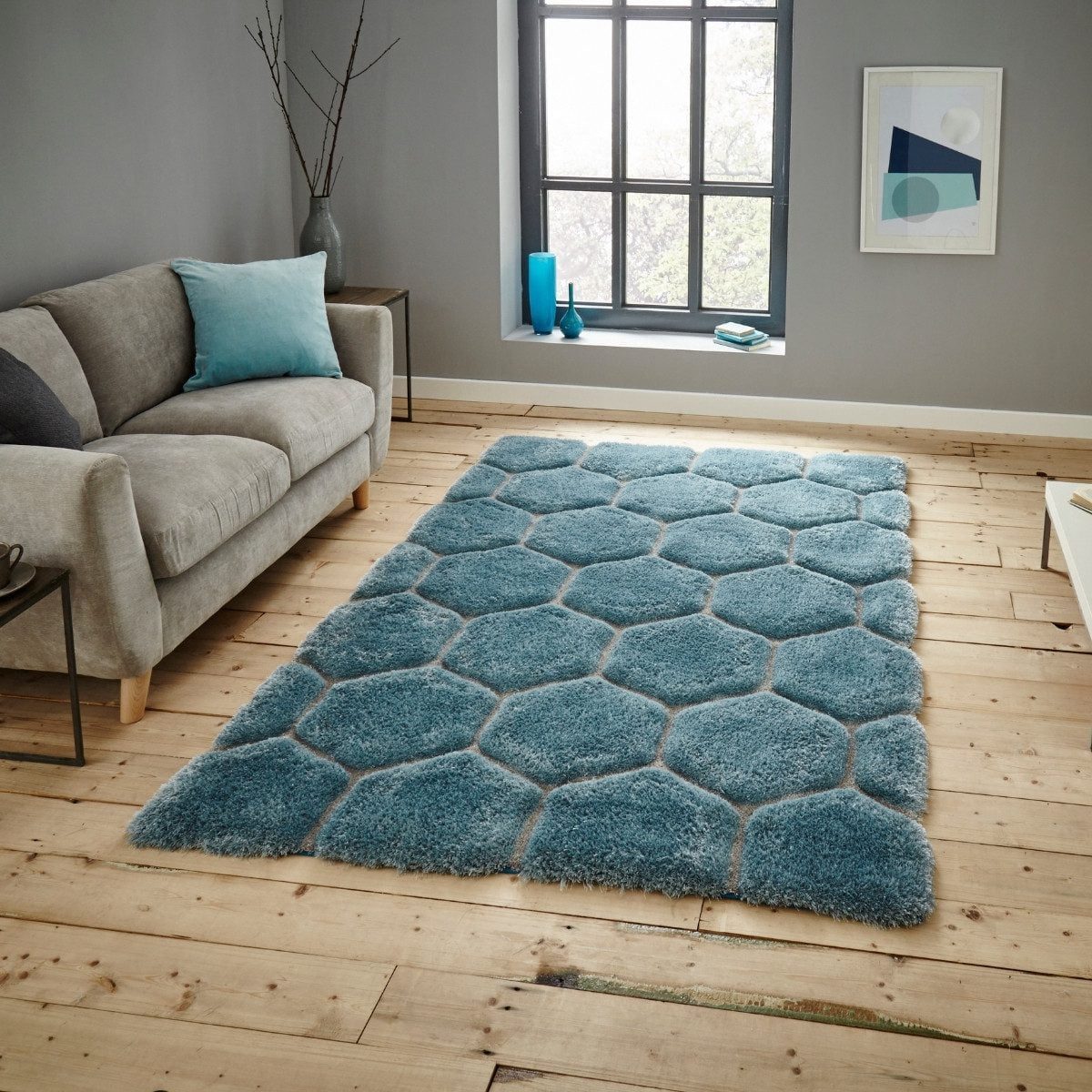 Noble House High Pile Geometric Rug