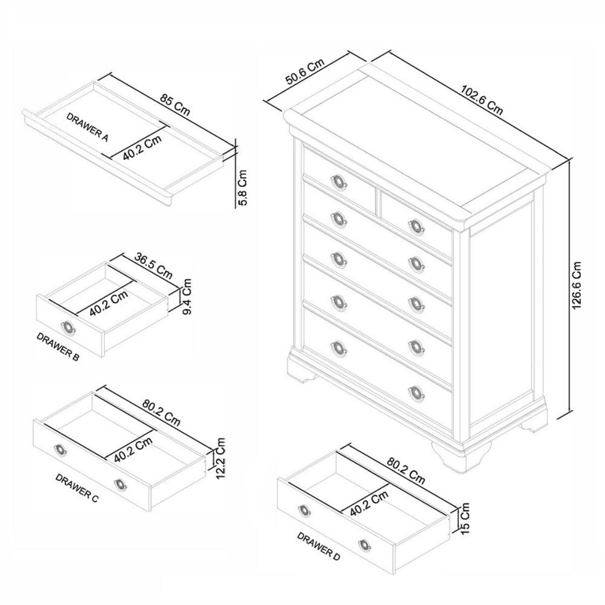 9016-76 - Chanel tall chest of drawers - 5