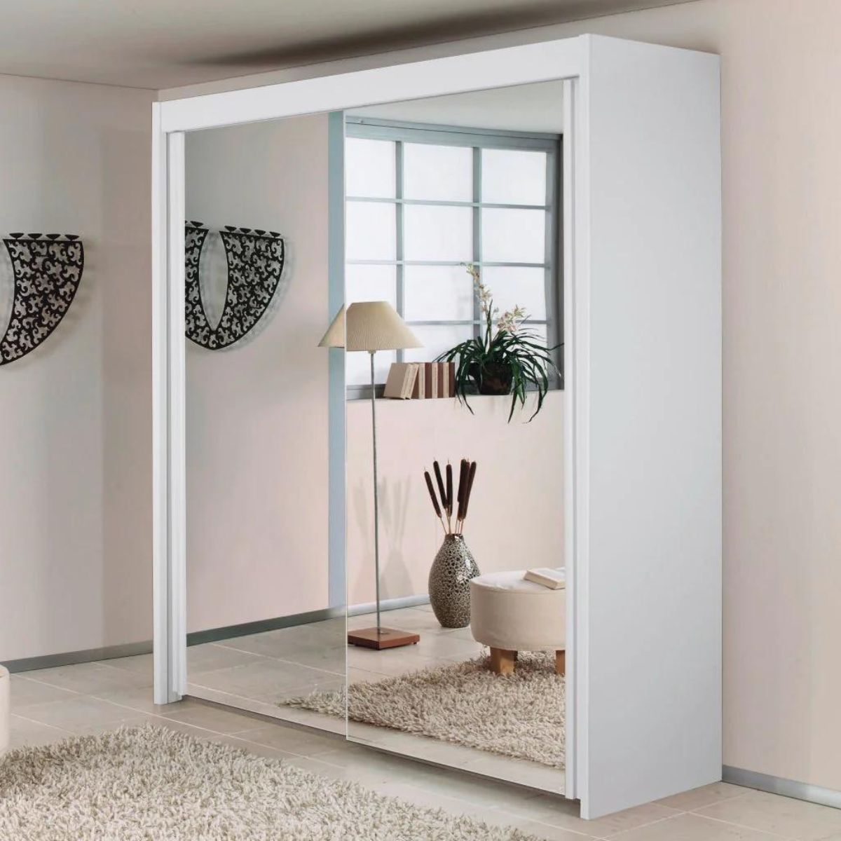 Abigail Sliding Wardrobe White - 1