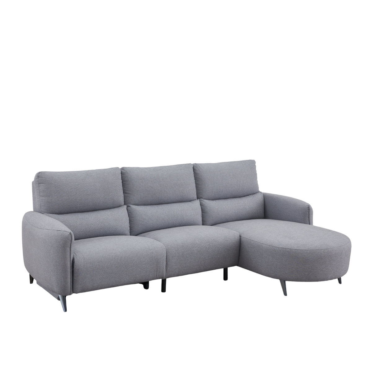 Aoife Grey Fabric 3 Seater Chaise Sofa - 4