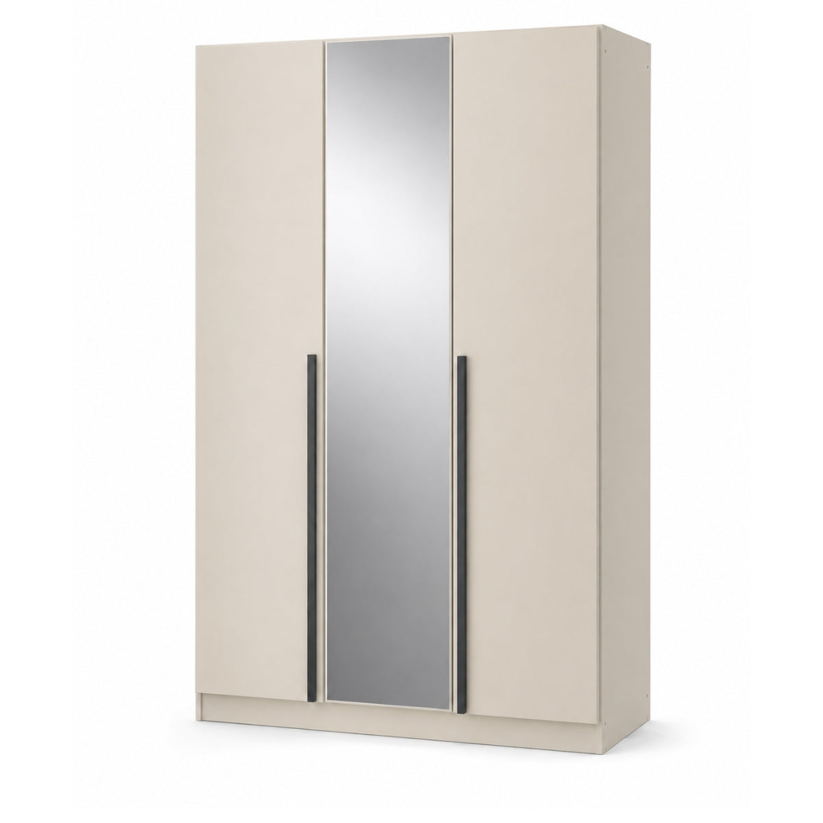 Archie beige wardrobe with a mirror door on a white background