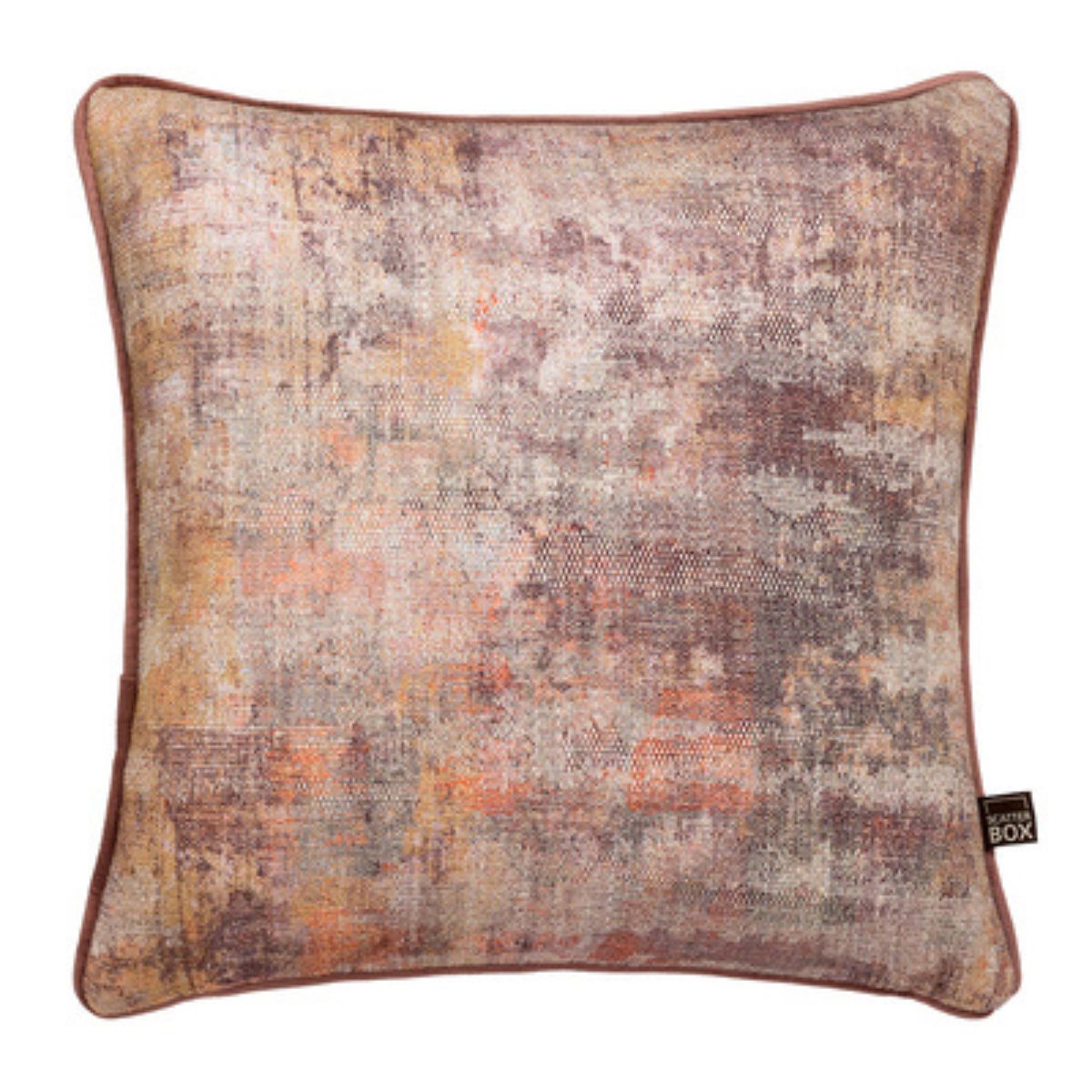 Avianna Watercolour Woven Jacquard Cushion Rose - 1