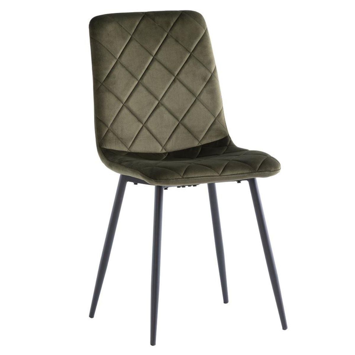green diamond stitch velvet dining chair