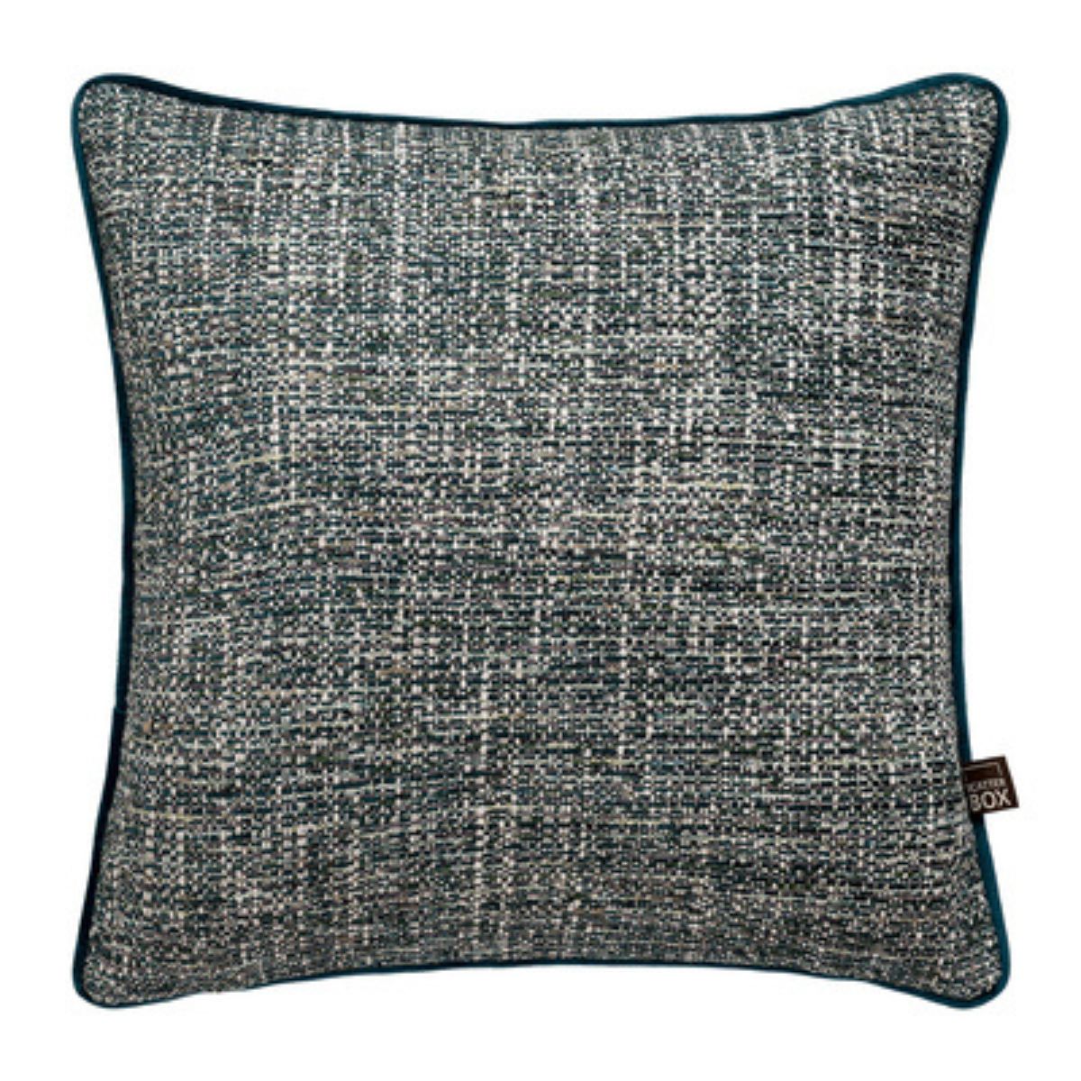 Beckett Watercolour Woven Jacquard Cushion Teal - 1
