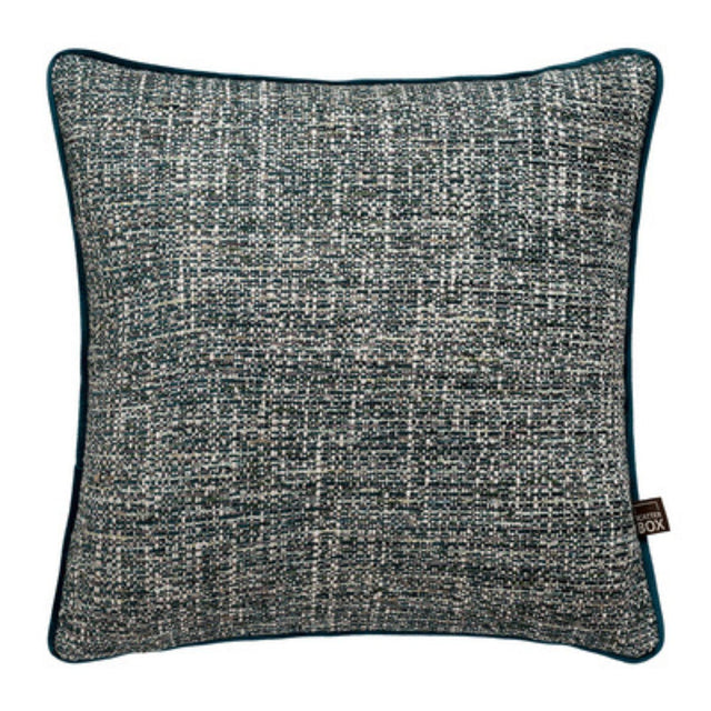 Beckett Watercolour Woven Jacquard Cushion Teal - 1
