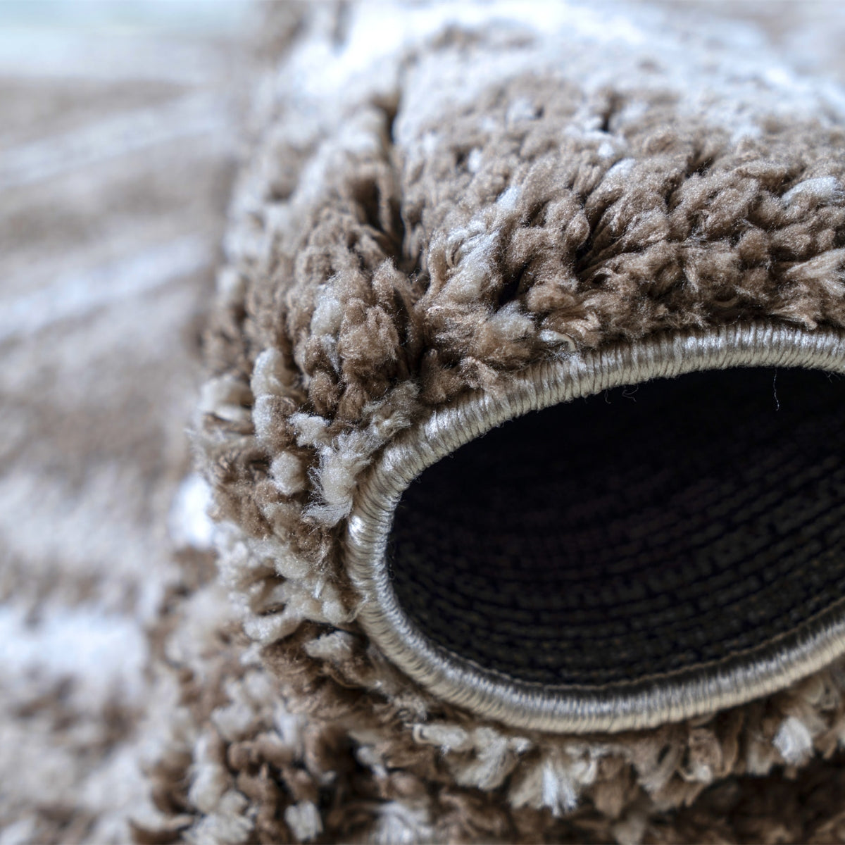 Close-up of a brown textured rug