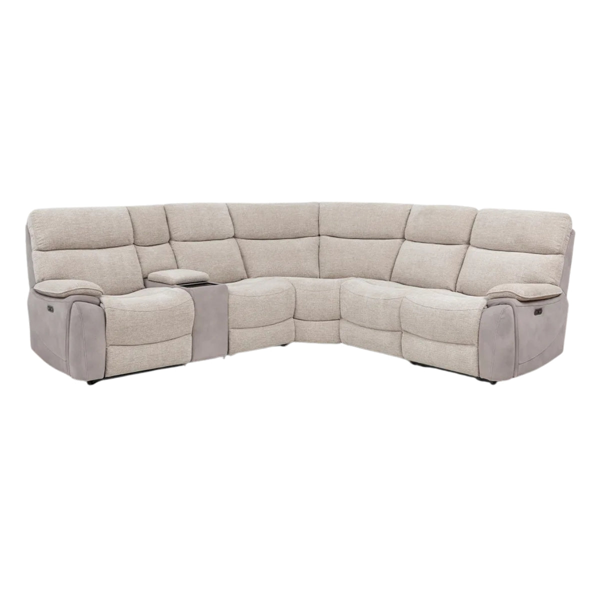 BrightonBeigeTwoTone4SeaterElectricReclinerCornerSofa-1