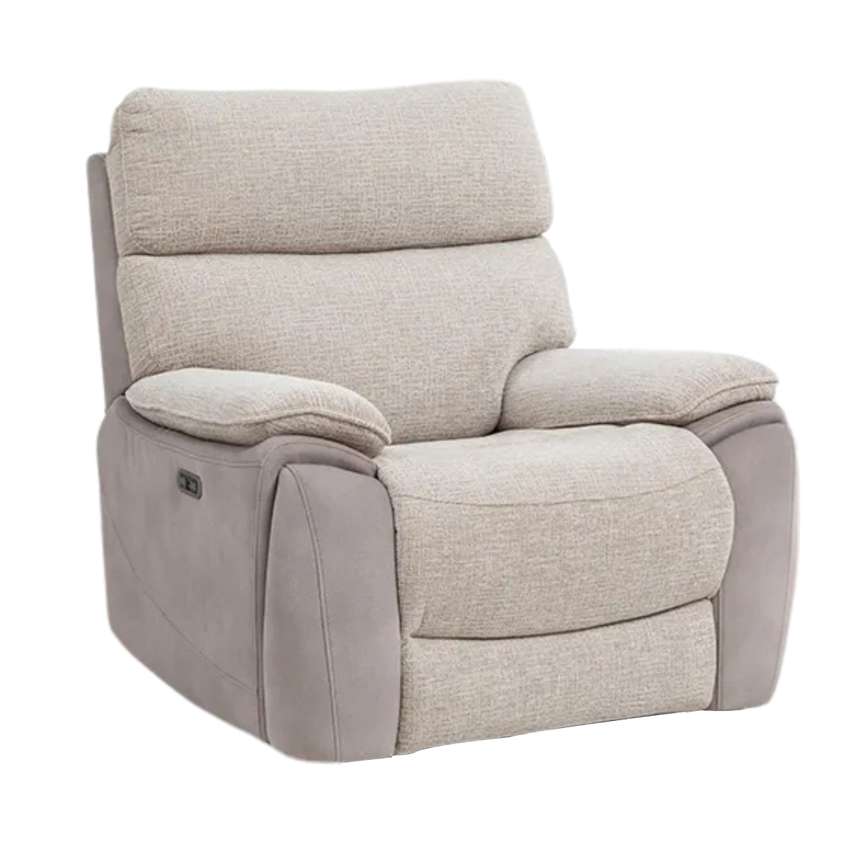 BrightonBeigeTwoToneElectricReclinerArmchair-1