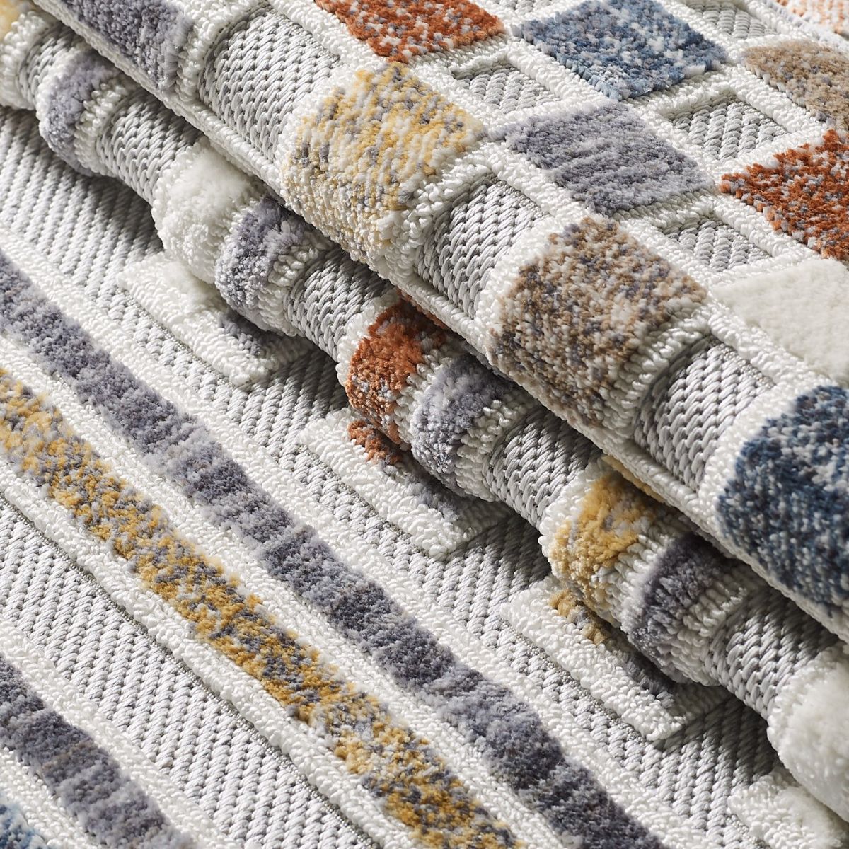 Broadway Contemporary Linear and Checkered Rug - 4