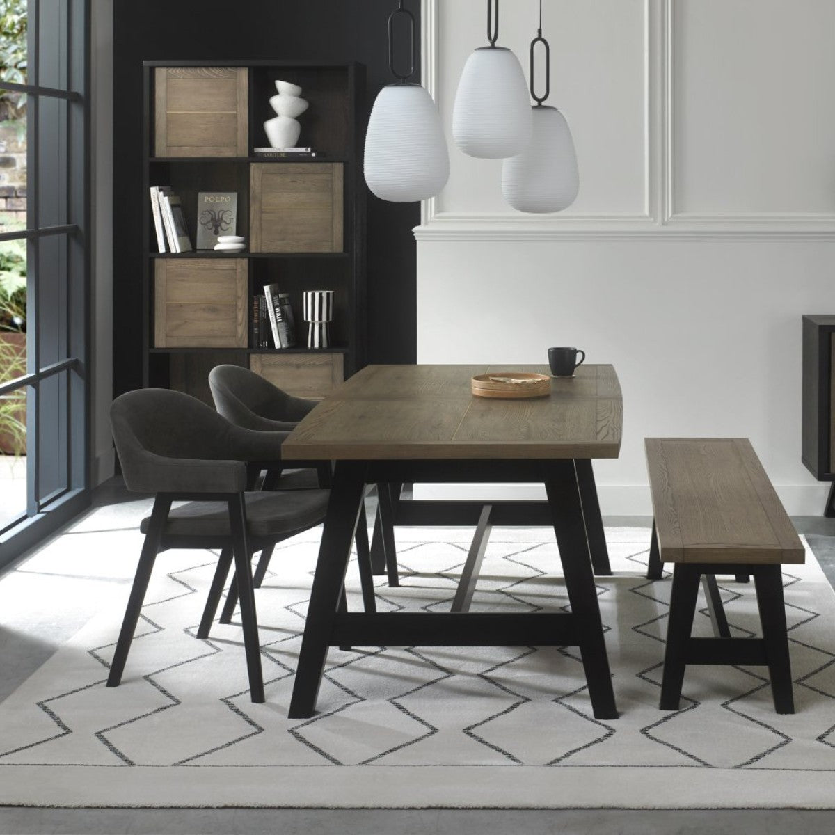 Chambery Weathered Oak Curved Back Dining Chair Grey- 5