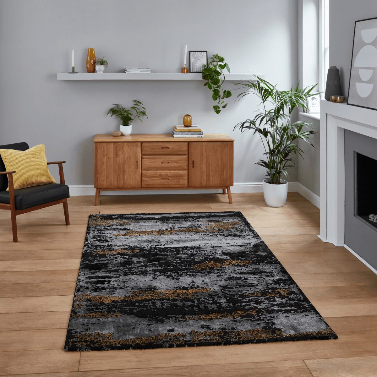 CRA19788BLKGLD1623 - Craft black gold rug - 6