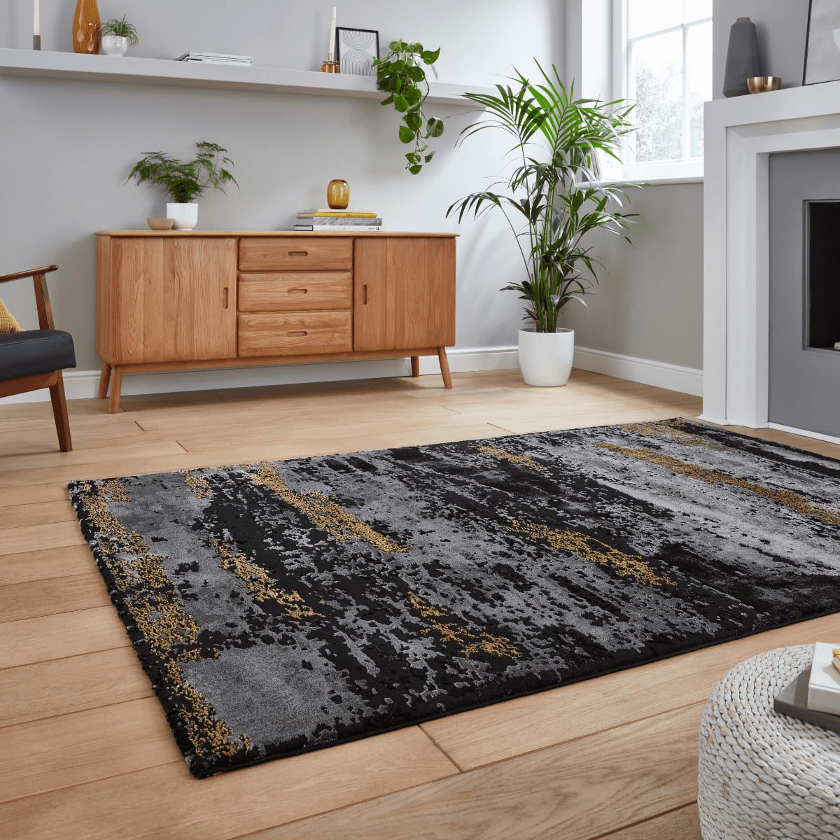 CRA19788BLKGLD1623 - Craft black gold rug - 7