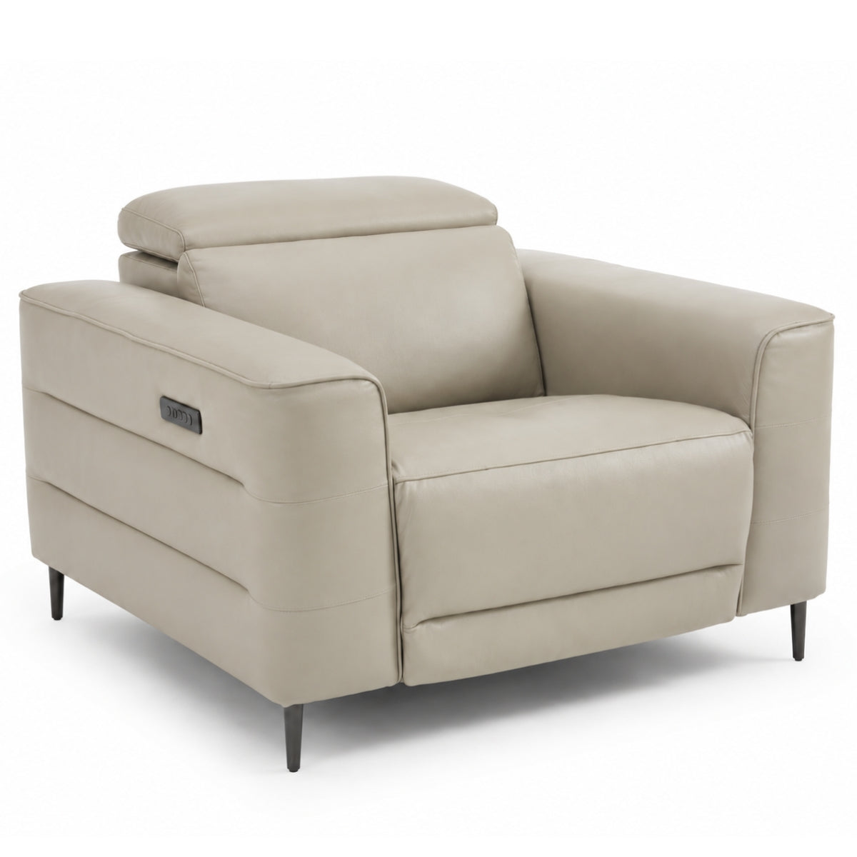 Cassara light grey armchair on a white background.