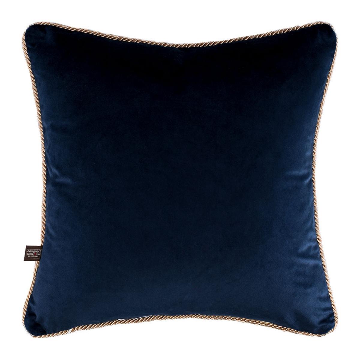 Cecile Navy Green Leaf Cushion - 2