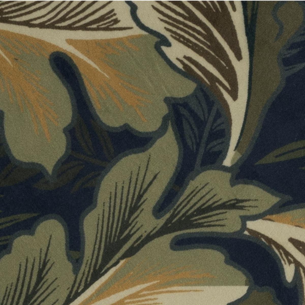 Cecile Navy Green Leaf Cushion - 4