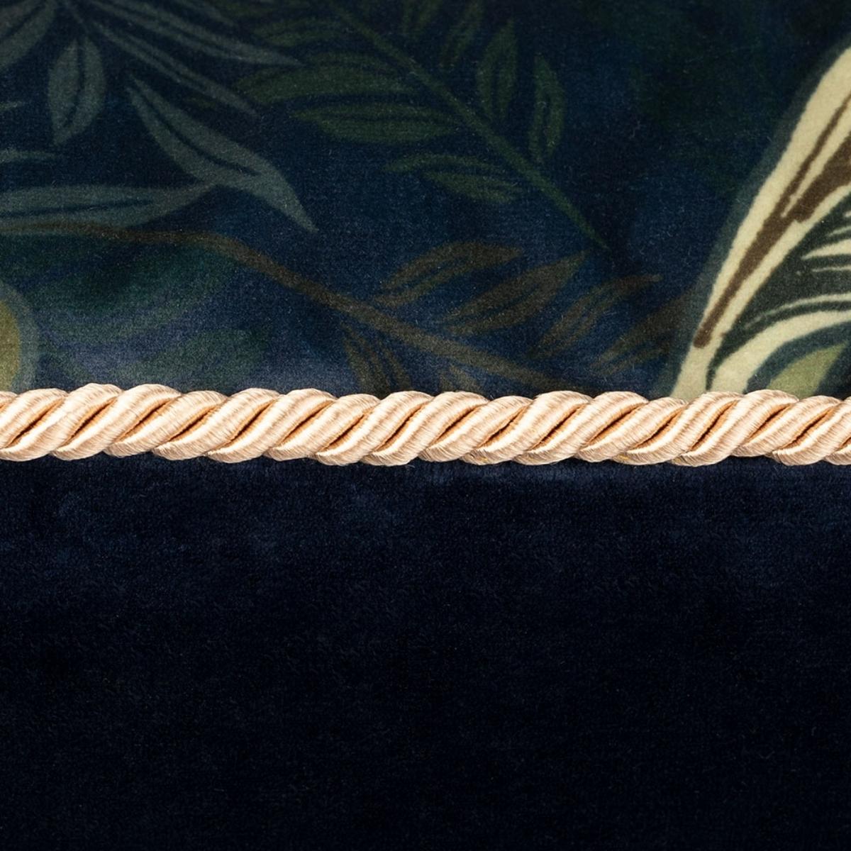 Cecile Navy Green Leaf Cushion - 5