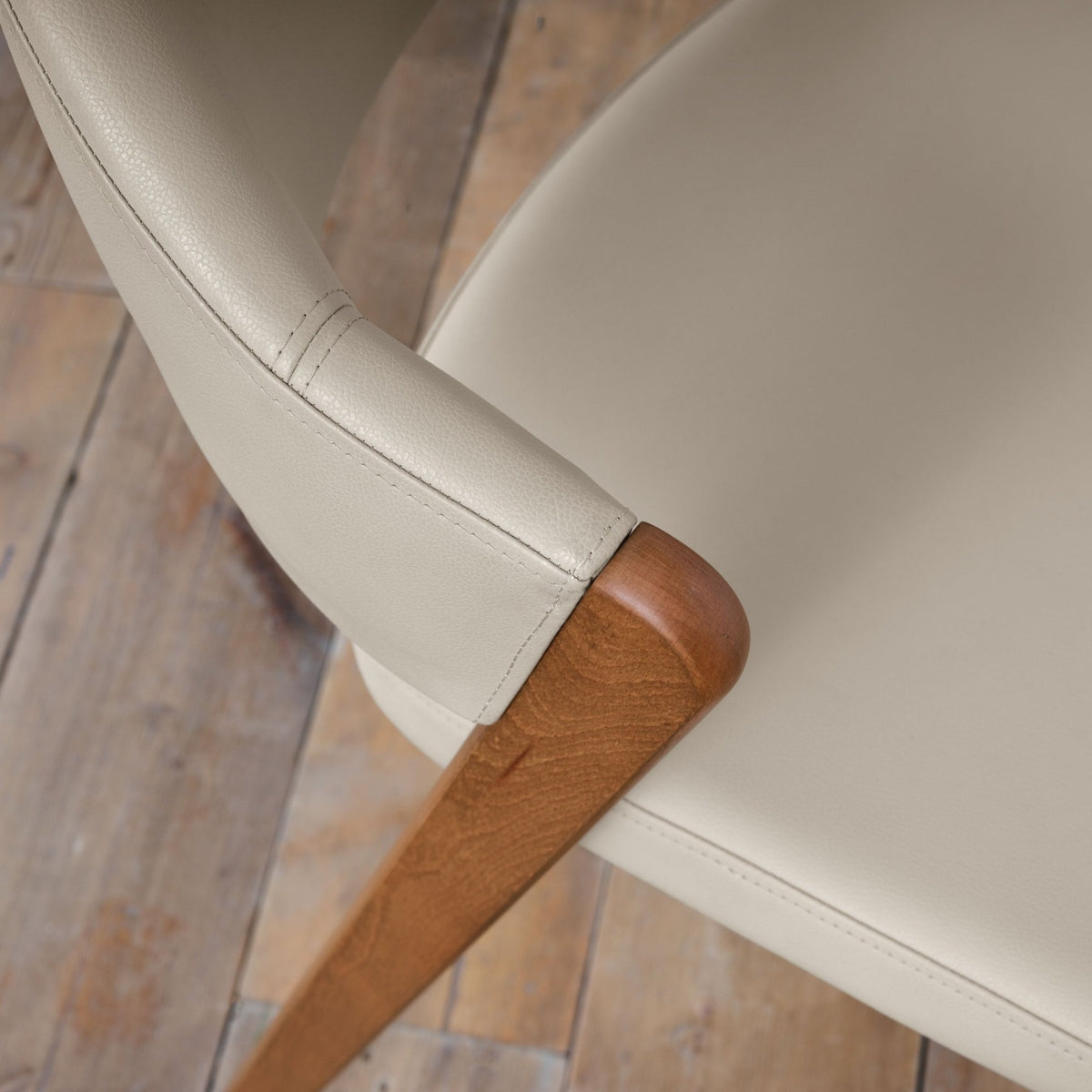 Chambery Rustic Oak Carver Dining Chair Beige - 5
