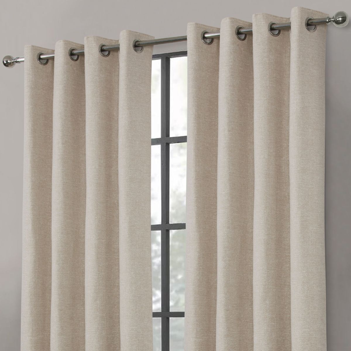 Clayton Ready-Made Eyelet Beige Blackout Curtains
