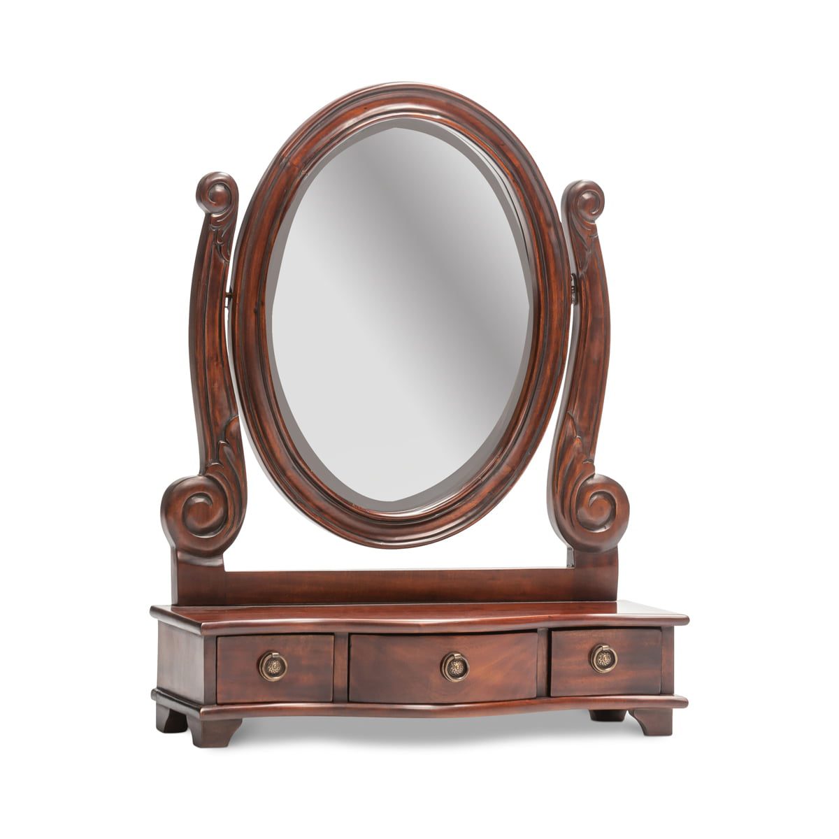 Mahogany Oval Mirror