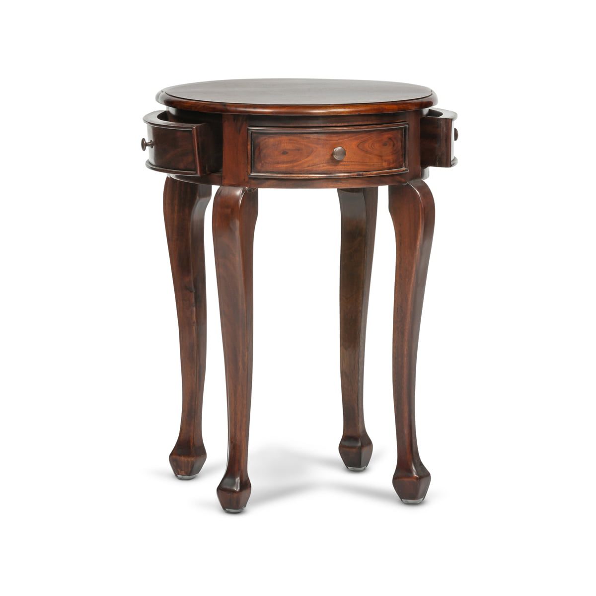 French Round End Table with Drawers