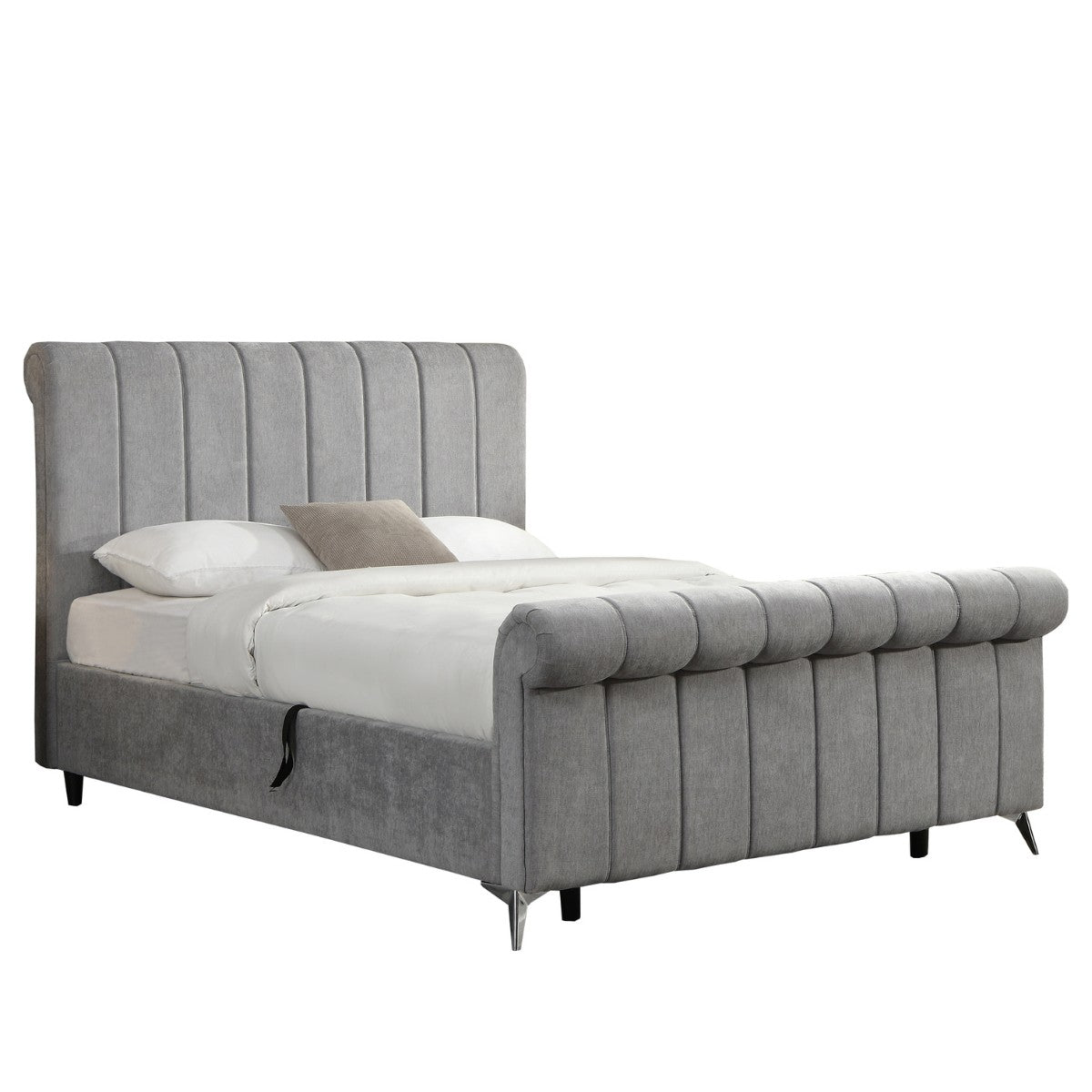 Corona Side Gas Lift Velvet Bed Grey - 1