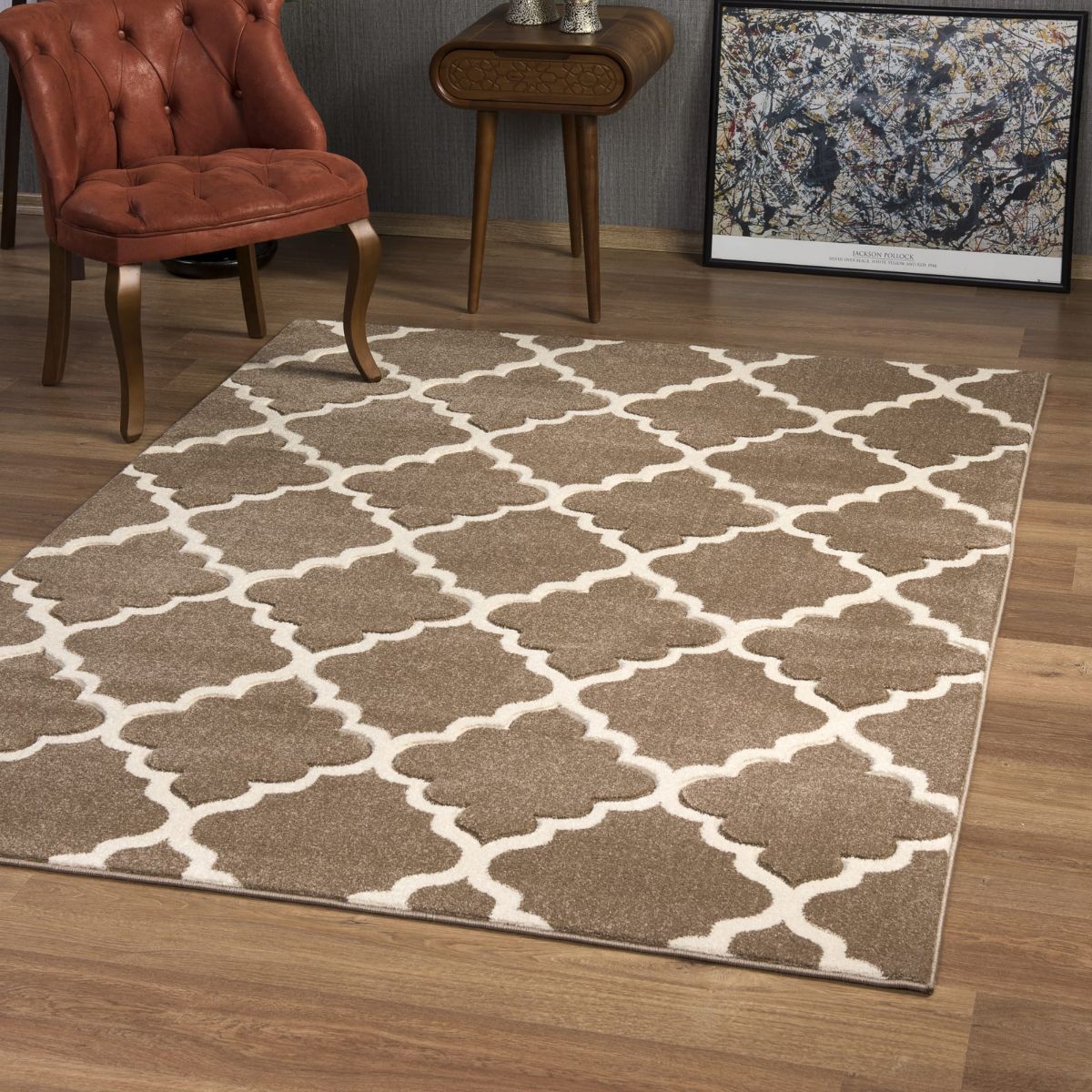 Darcy Geometric Rug Beige 2