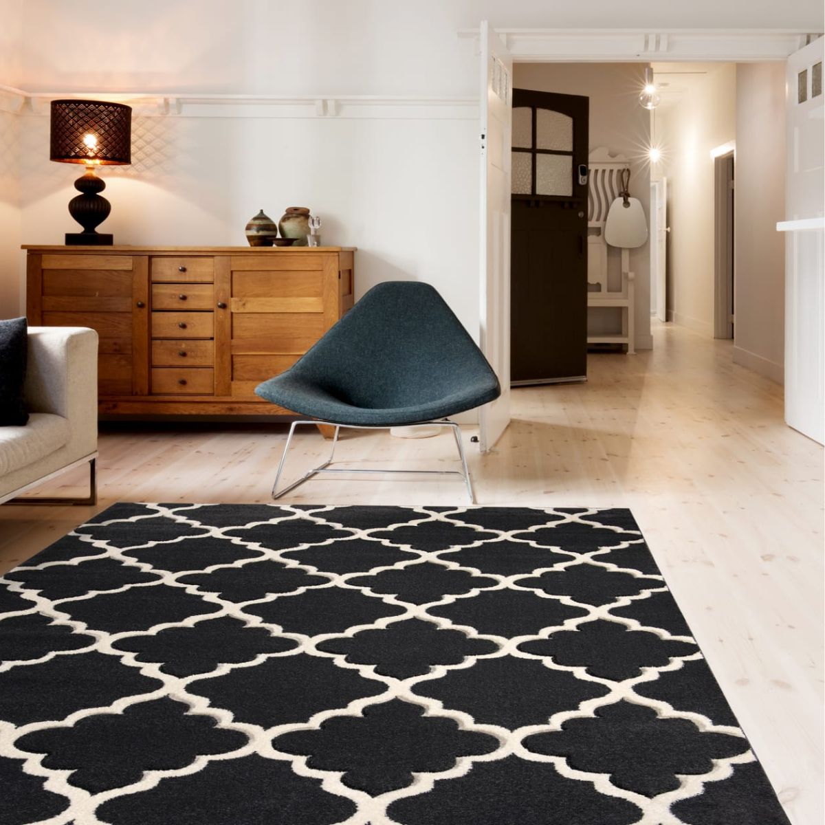 Darcy Geometric Rug Dark Grey 2