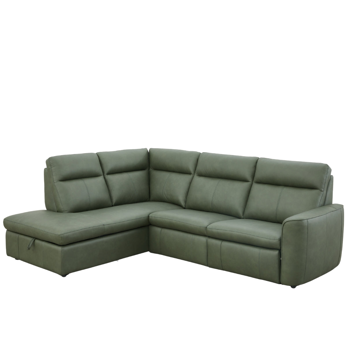 Deirdre Green Leather Corner Sofa - 3