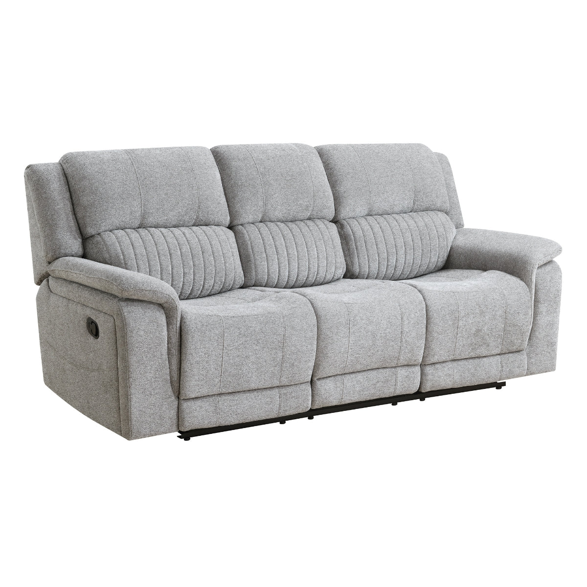 Delphine Grey Fabric 3 Seater Manual Recliner Sofa - 1