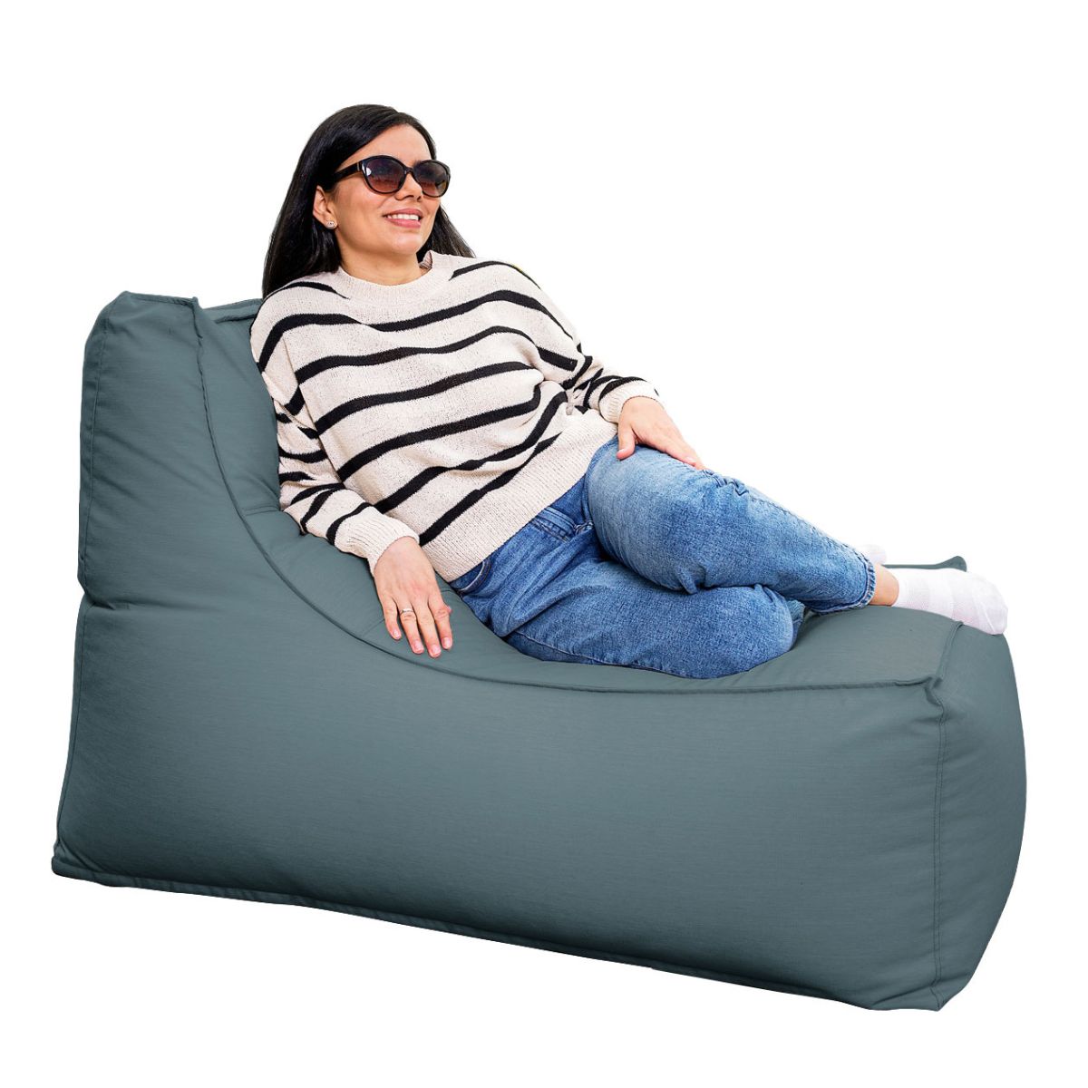 ELODLO-GR - Teal Outdoor Bean Bag Lounger - 1