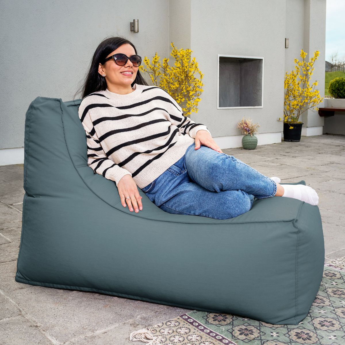 ELODLO-GR - Teal Outdoor Bean Bag Lounger - 2