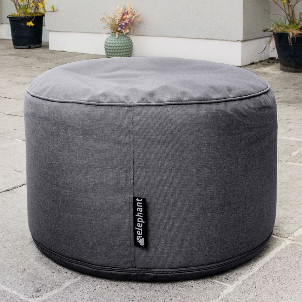 ELOFFS-GY - Grey Outdoor Pouffe Footstool - 2