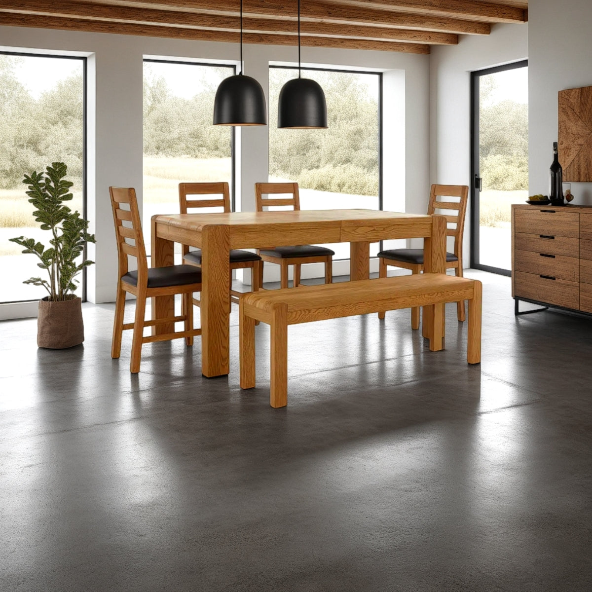 Eileen Oak Dining Bench