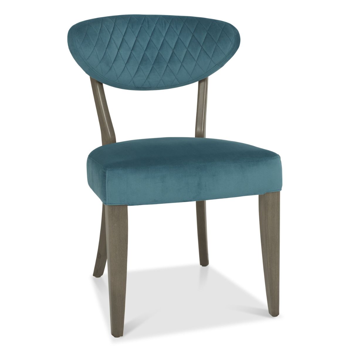 Elliot Fumed Oak Dining Chair Blue - 1