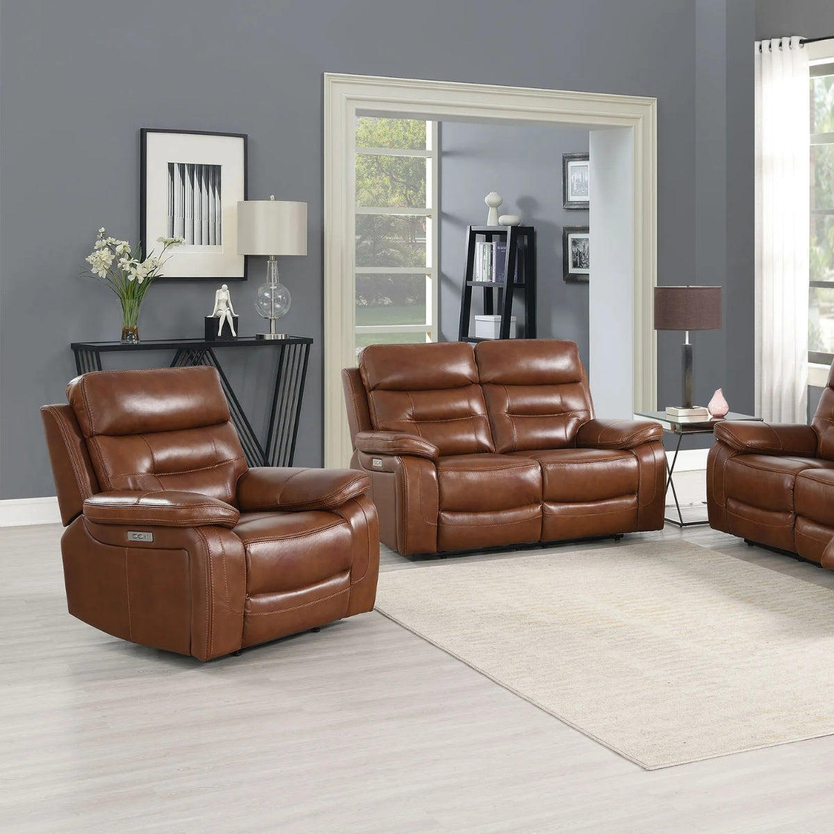 EllisonLeatherElectricReclinerArmchair-3